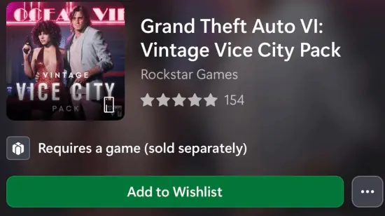 GTA6罪恶都市复古礼包上线Xbox商店,限时免费赠予预购玩家