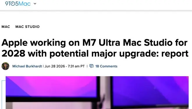苹果Mac Studio更新路线曝光:M5 Ultra版本今年登场,2028年推M7 Ultra