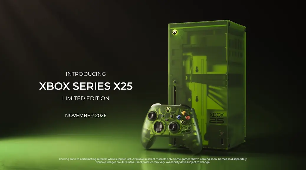 半透明绿情怀拉满!XBOX 25周年限量版主机与手柄公布