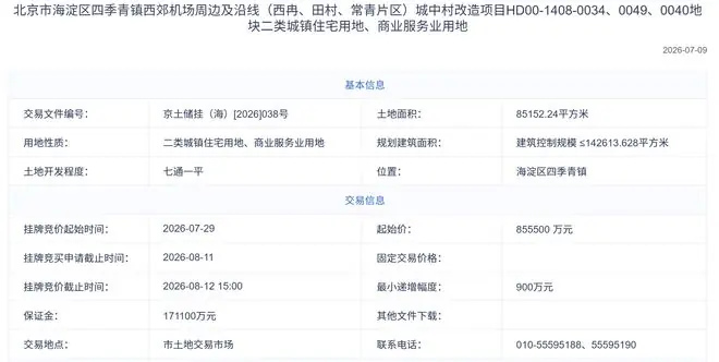 炸场2026！北京年度总价地王落地海淀：西山无房可卖，高端改善迎来新王