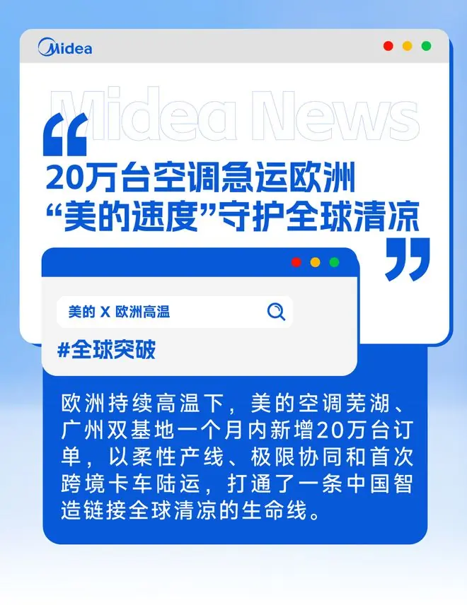美的:20万台空调急运欧洲