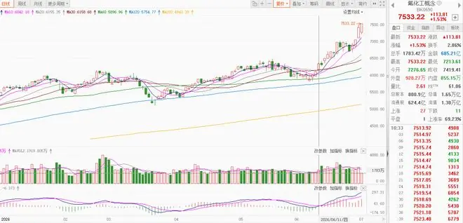 六氟化钨后氢氟酸成“新宠”，AI景气带动氟化工产业链全线走强