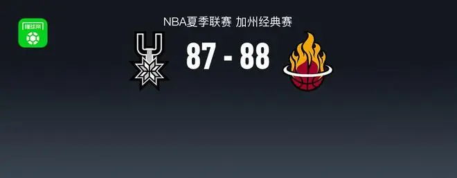 NBA夏季联赛战报：热火88-87险胜马刺，贾米尔-杨21+3+4