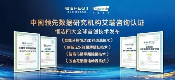 斩获四项认证,恒洁以创新技术重塑品质卫浴体验