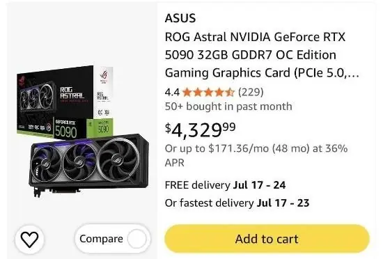 RTX 5090售价突破4300美元,显卡定价严重脱离消费级逻辑