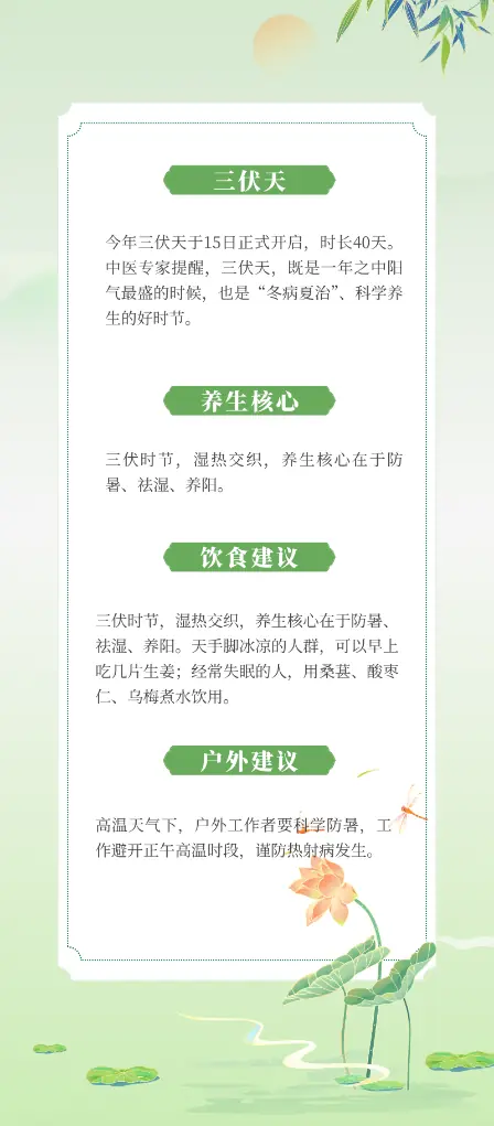 医“声”丨进入三伏天 “冬病夏治”正当时