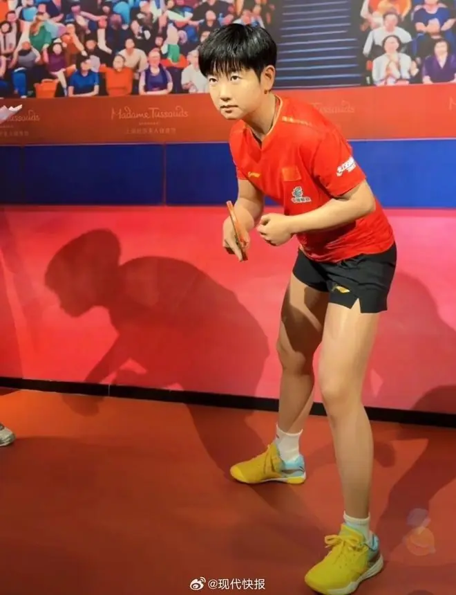 孙颖莎蜡像公开,亮相上海杜莎夫人蜡像馆