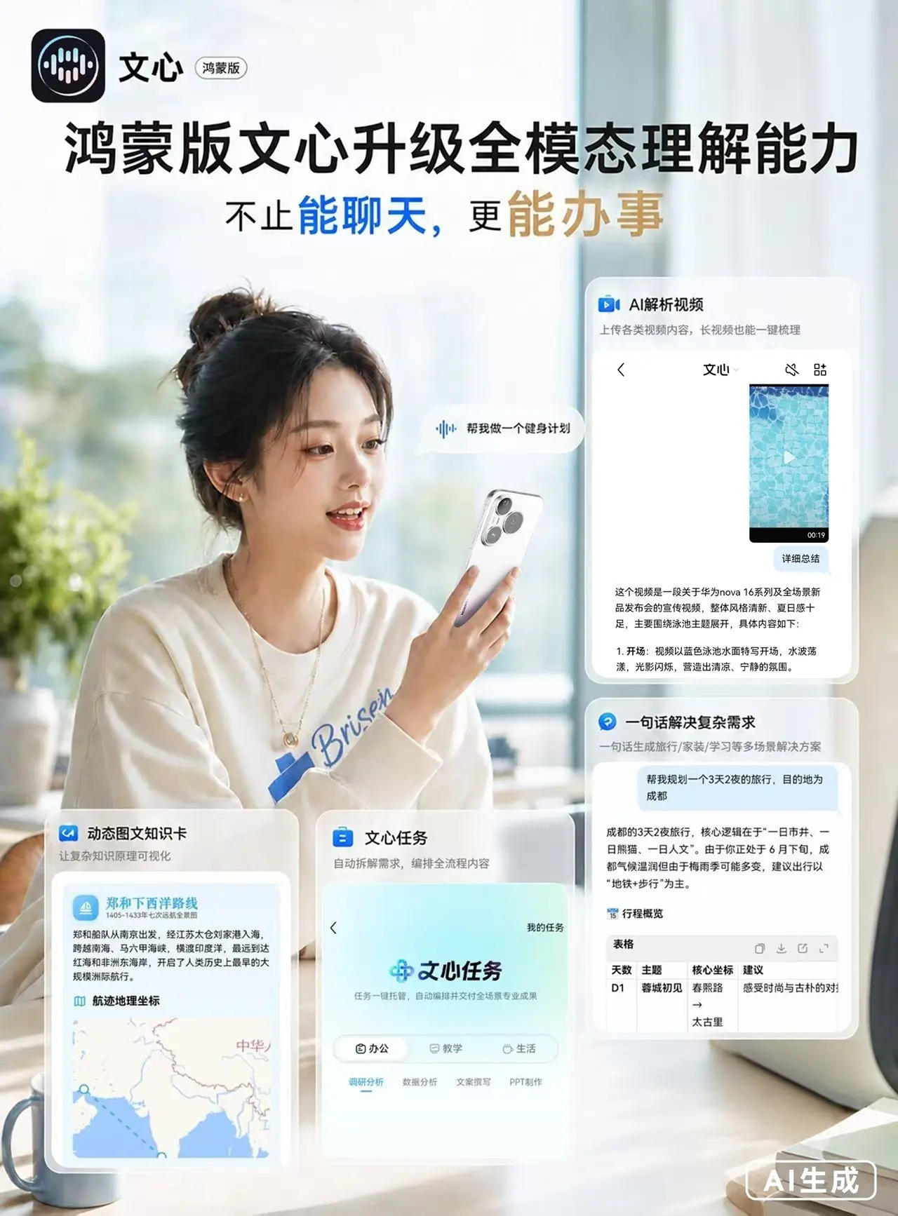 nova16系列热卖!鸿蒙版文心进入“任务型AI”阶段,全模态理解能力全面升级
