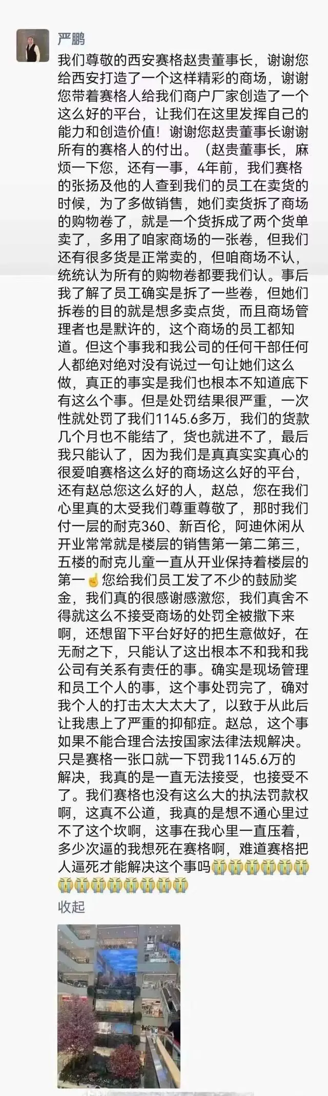 西安赛格商场严鹏跳楼后续:妻女现身殡仪馆,红着眼眶处理后事